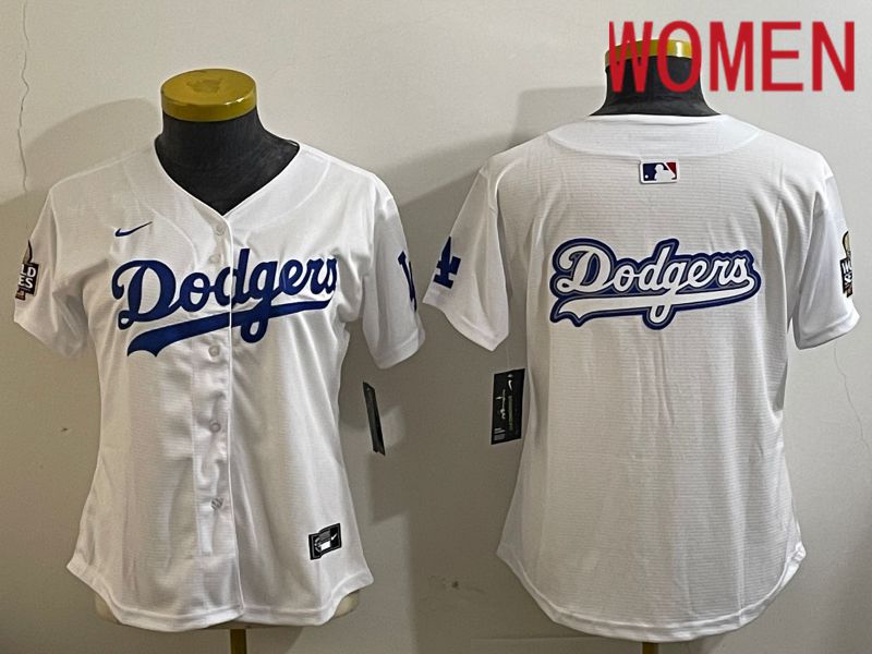 Women Los Angeles Dodgers Blank White Game 2024 Nike MLB Jersey style 112114